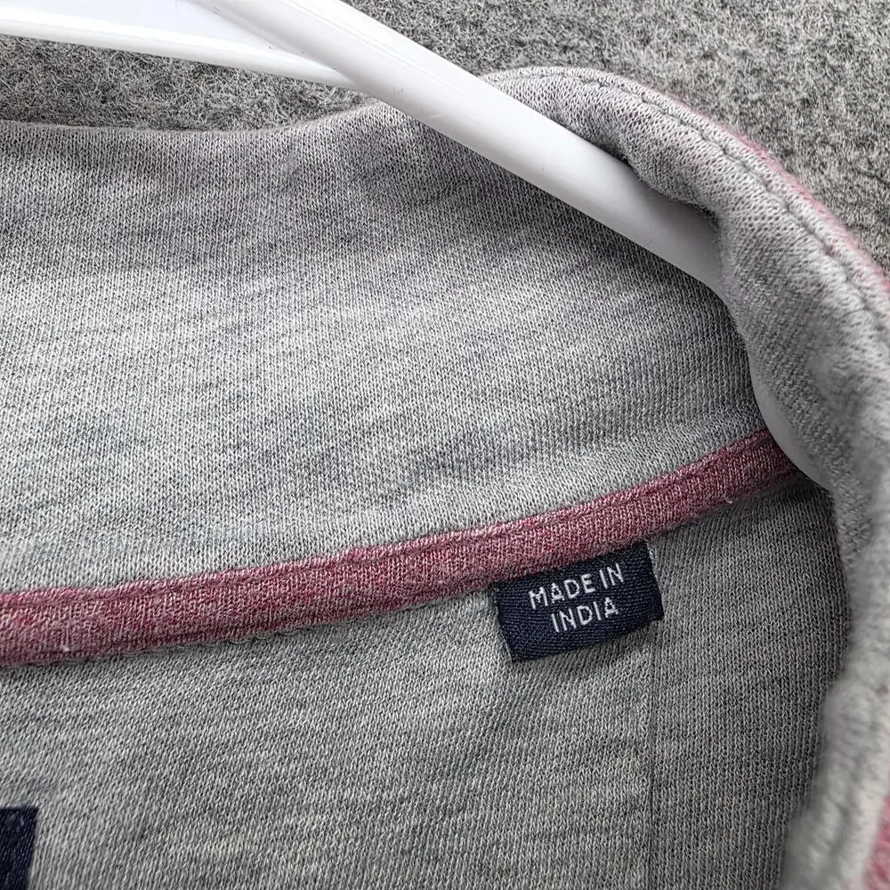Johnnie-O Sweatshirt Mens 2XL Pink Pullover 1/4 Zip Mock Neck Embroidered